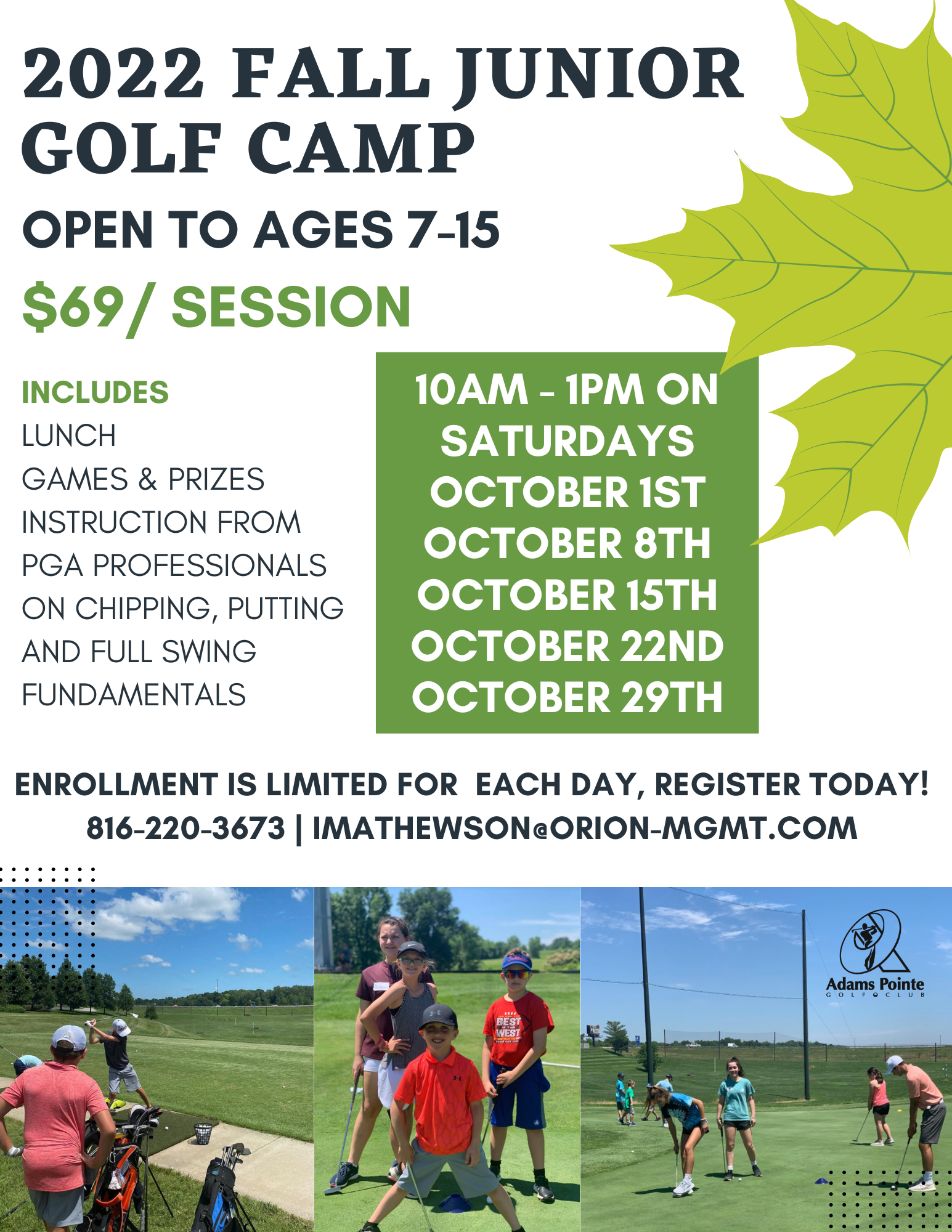 Adams Pointe Golf Club Lessons